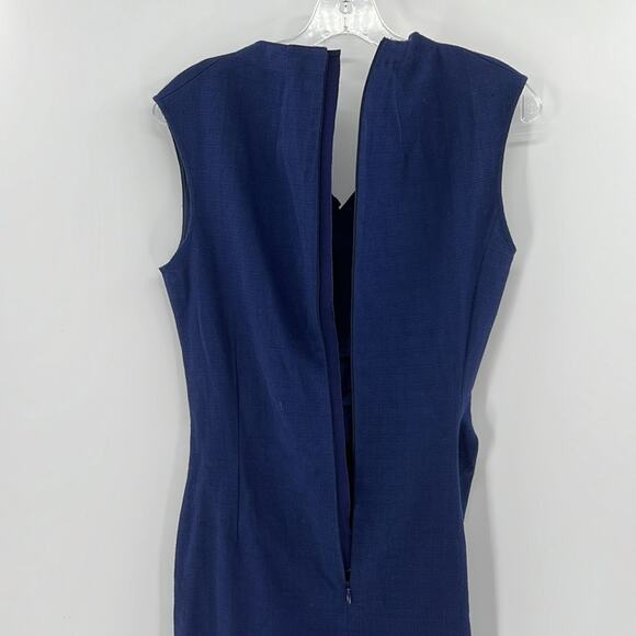 PAULE KA Pique Ruched Sheath Dress - Navy - 38 or US 4 - Picture 7 of 11